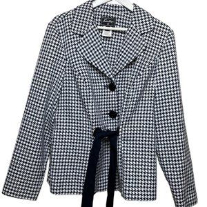 (106) Sweet Suit Womens Dark Blue and White Houndstooth Jacket